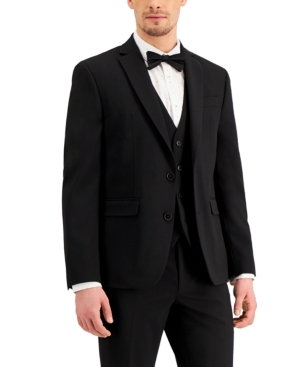 Inc International Concepts Men's Slim-fit Black Solid Suit Jacket, Created For Macy's In Deep Black