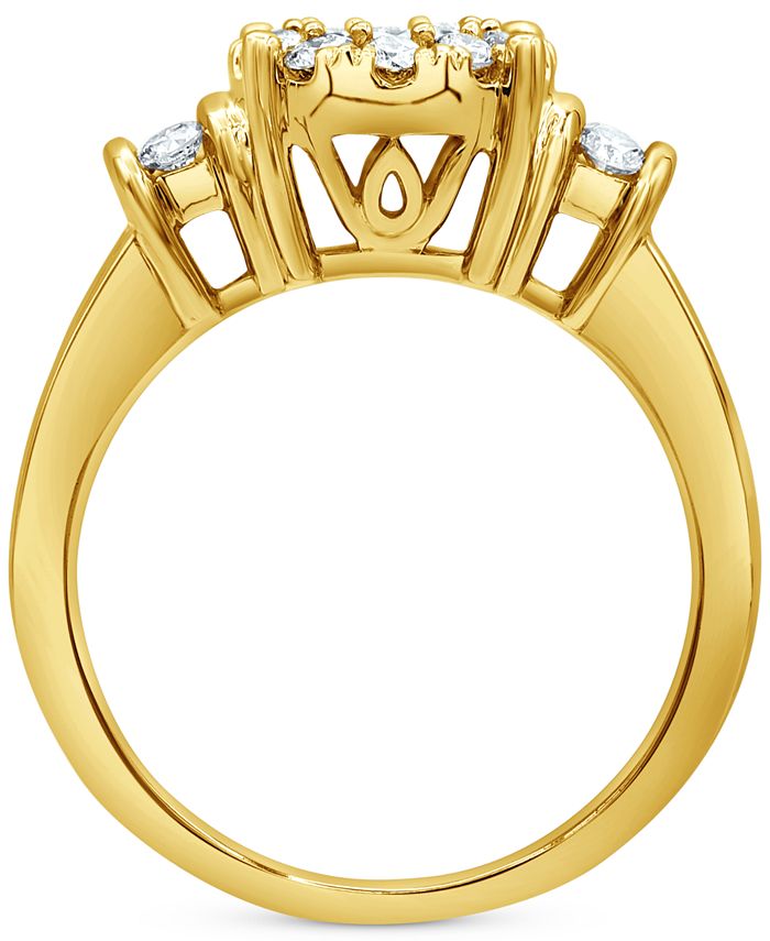 Macy's - Diamond Channel-Set Halo Ring (1 ct. t.w.) in 10k Gold