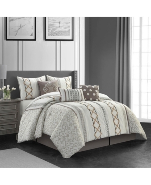 Shop Nanshing Niylah Comforter Set, King, 7-piece In Beige