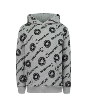 Converse Big Boys Repeat Logo Print Pullover Hoodie