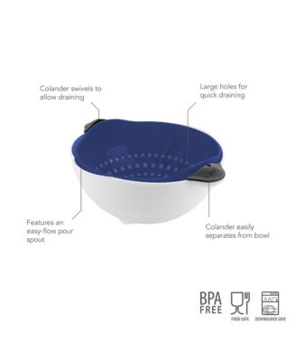 Soak N' Strain Colander, Easy-Pour Spout, 1.5-Qt. Food Strainer