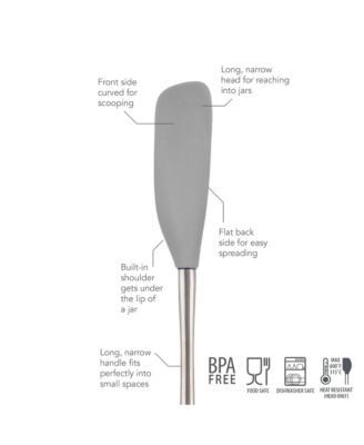 Flex-Core Long-Handled Silicone Jar Scraper Spatula