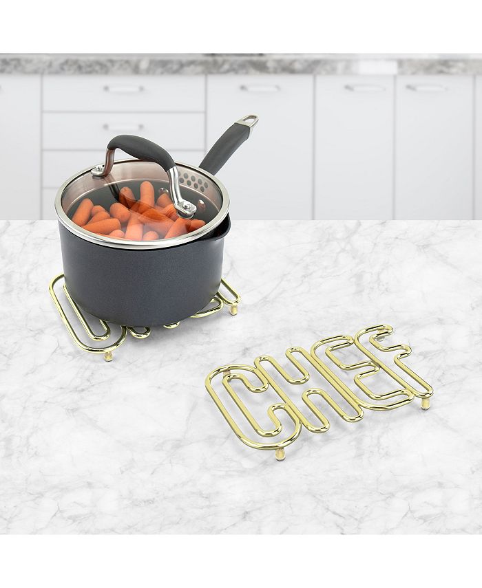 Tovolo Chef Trivet, steel cooling rack for countertops & kitchen tables, cute potholder or décor
