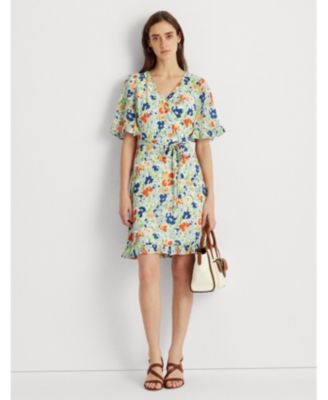 lauren ralph lauren petite floral crepe midi dress