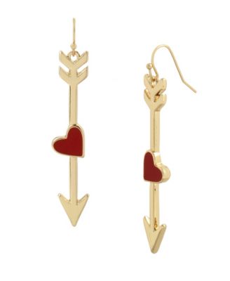 BETSEY JOHNSON heart cheapest lock, key & arrow dangling earrings