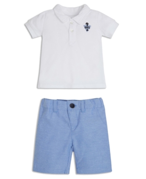 Guess Baby Boys 2-Pc Polo & Oxford Shorts Set