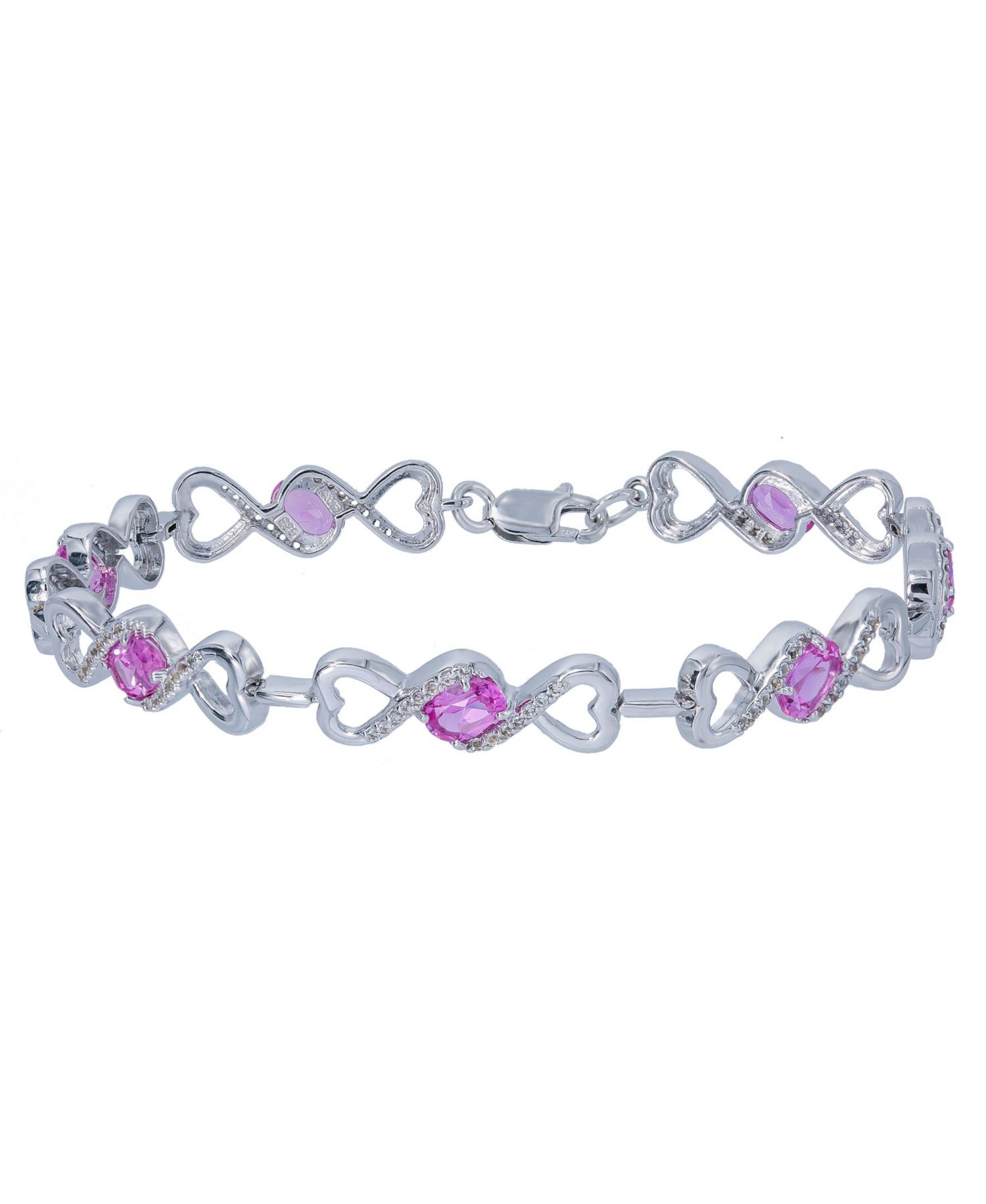 Women's Heart Link Bracelet in Sterling Silver