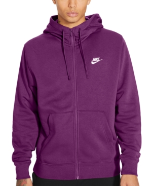 Nike Men's Club Fleece Full-zip Hoodie In Violet Purple