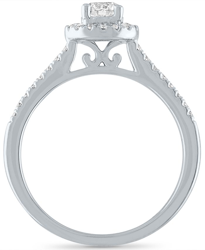 Macy's - Diamond Halo Bridal Set (5/8 ct. t.w.) in 14K White Gold