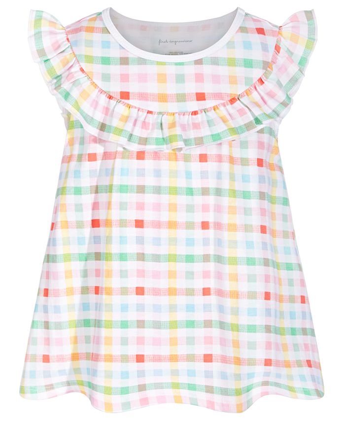 First Impressions Baby Girls Multicolor Gingham Cotton Top, Created for ...