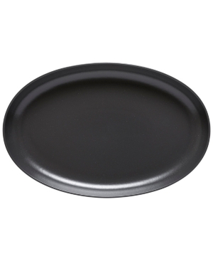 Shop Casafina Pacifica Oval Platter 16" In Seed Gray