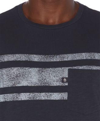 Original Penguin - T-Shirt Uomo A Righe Orizzontali Con Tasca - Jersey Di Cotone - Casual Chic - 4
