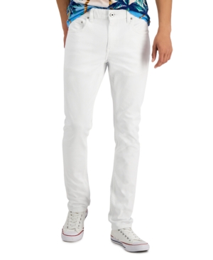 INC INTERNATIONAL CONCEPTS MEN'S WHITE DENIM SKINNY-FIT JEANS, CREATED FOR MACY'S