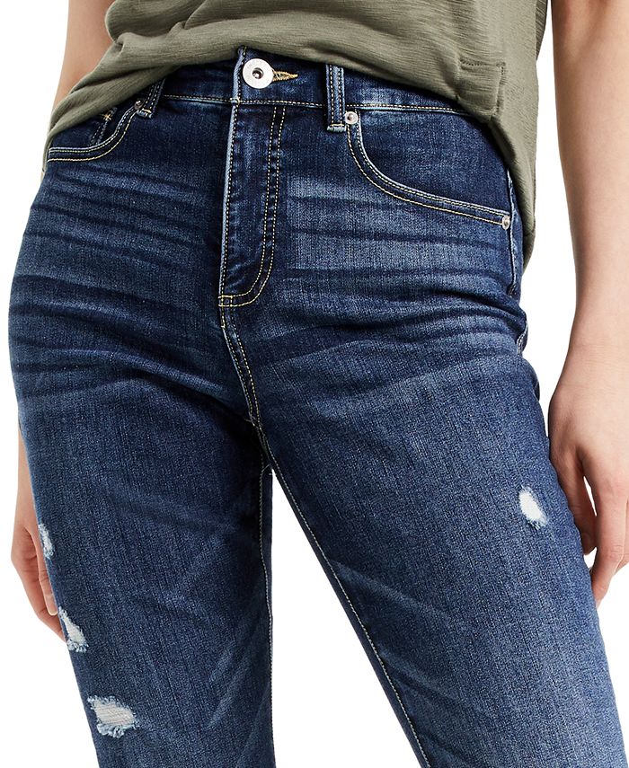 INC International Concepts EmbroideredCuff Cropped Jeans, Created for Macy's Macy's