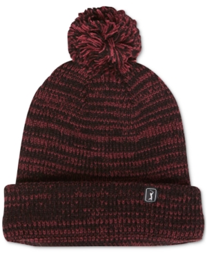 Pga Tour Men's Heathered Pom Pom Beanie