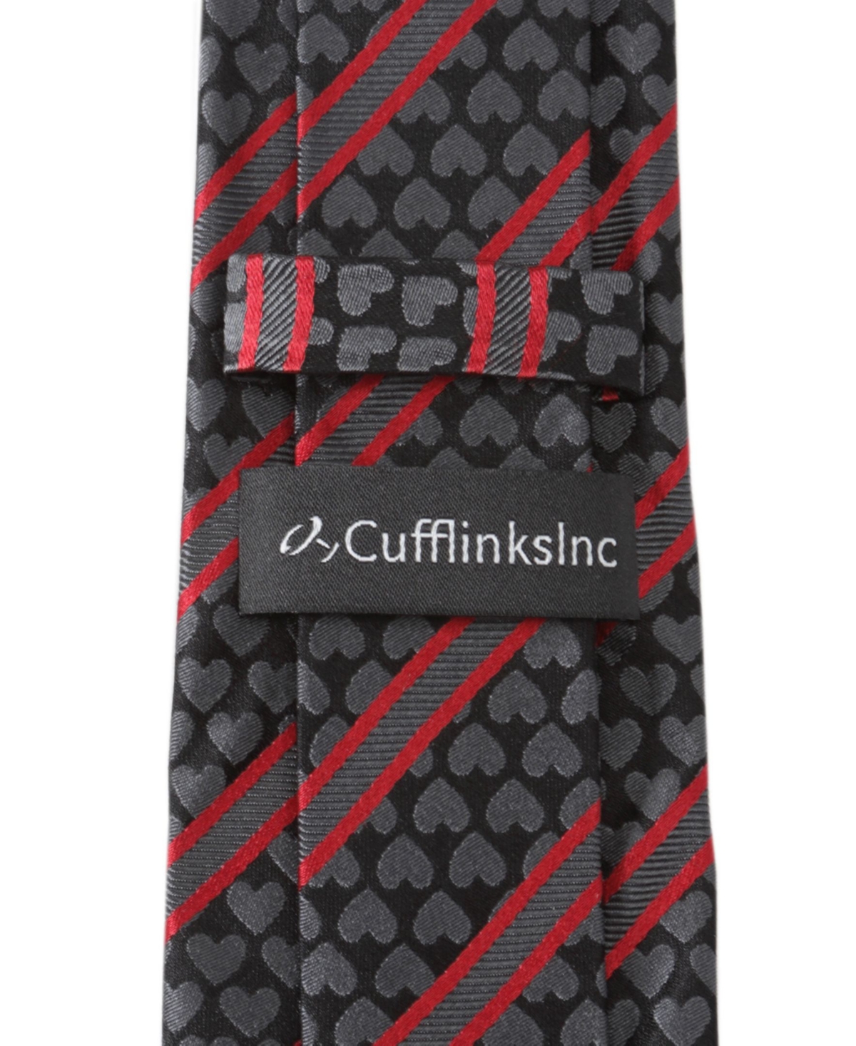 Shop Cufflinks, Inc Men's Heart Striped Tie In Black,red