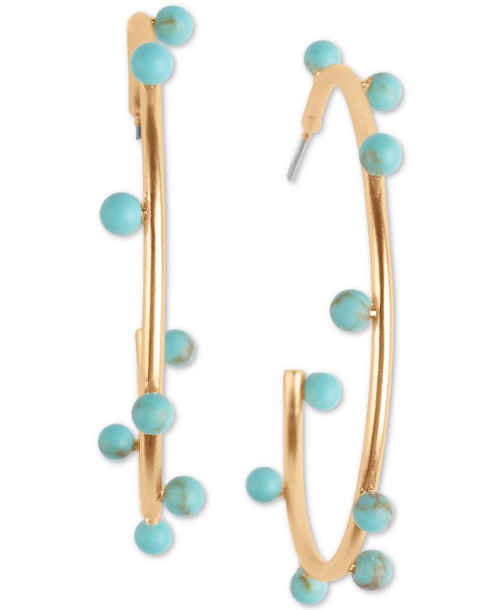 Lucky brand turquoise online hoop earrings
