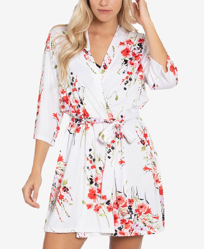 Linea Donatella FloralPrint Chemise Nightgown & Wrap Robe Set Macy's