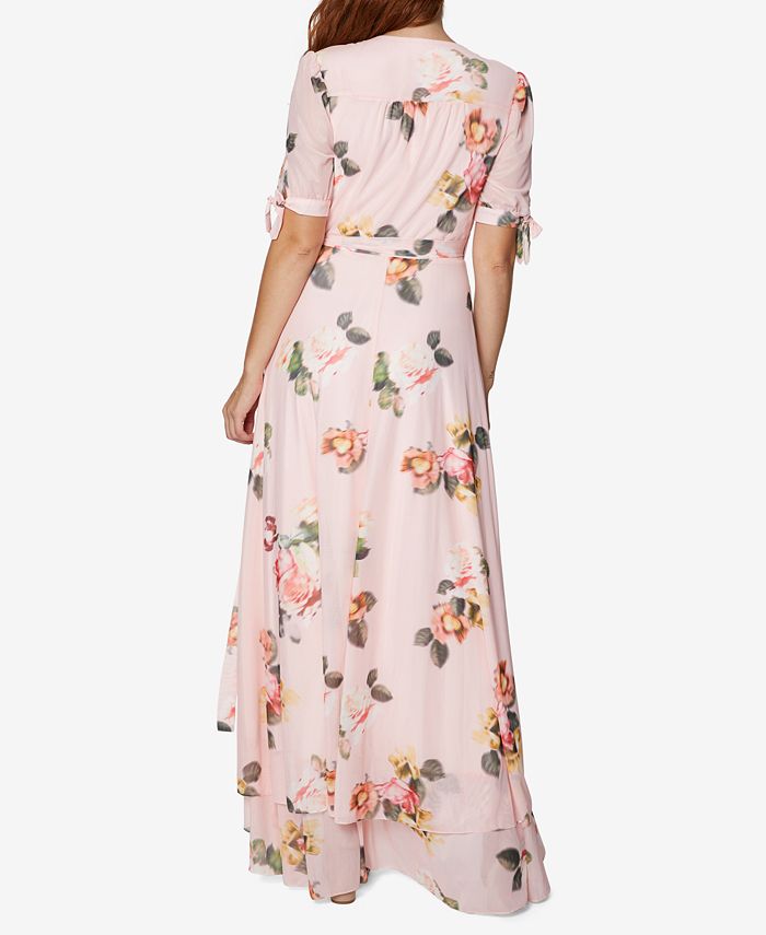 SAGE COLLECTIVE Petite Floral Wrap Maxi Dress - Macy's