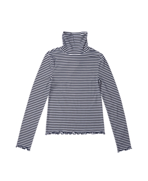 Big Girls Long Sleeve Striped Turtleneck Top