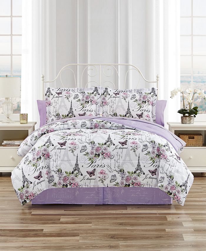 Mytex CLOSEOUT! Paris Floral 6Pc. Reversible Twin XL Comforter Set