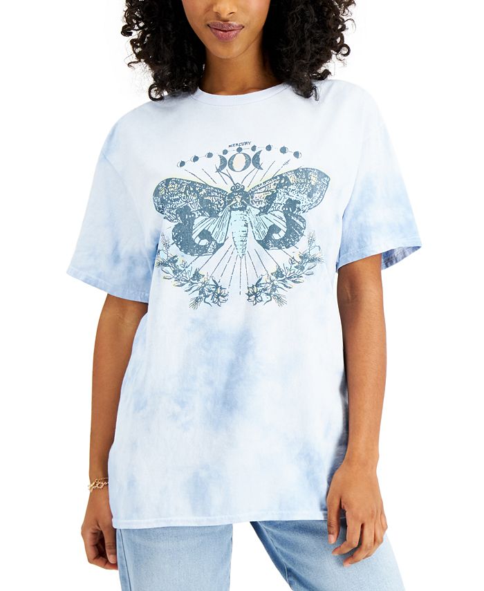 Junk Food Women's Cotton Butterfly-Graphic Tie-Dyed T-Shirt - Macy's