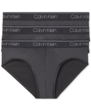 Shop Calvin Klein Men's 3-pack Microfiber Stretch Low-rise Briefs Underwear In Gray