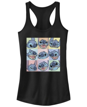 Juniors Disney Lilo Stitch 9 Box Stitch Racerback Tank Top