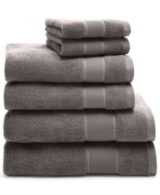 Lauren Ralph Lauren Sanders Solid Cotton 6-Pc. Towel Set - True Charcoal, Bath Towel Set