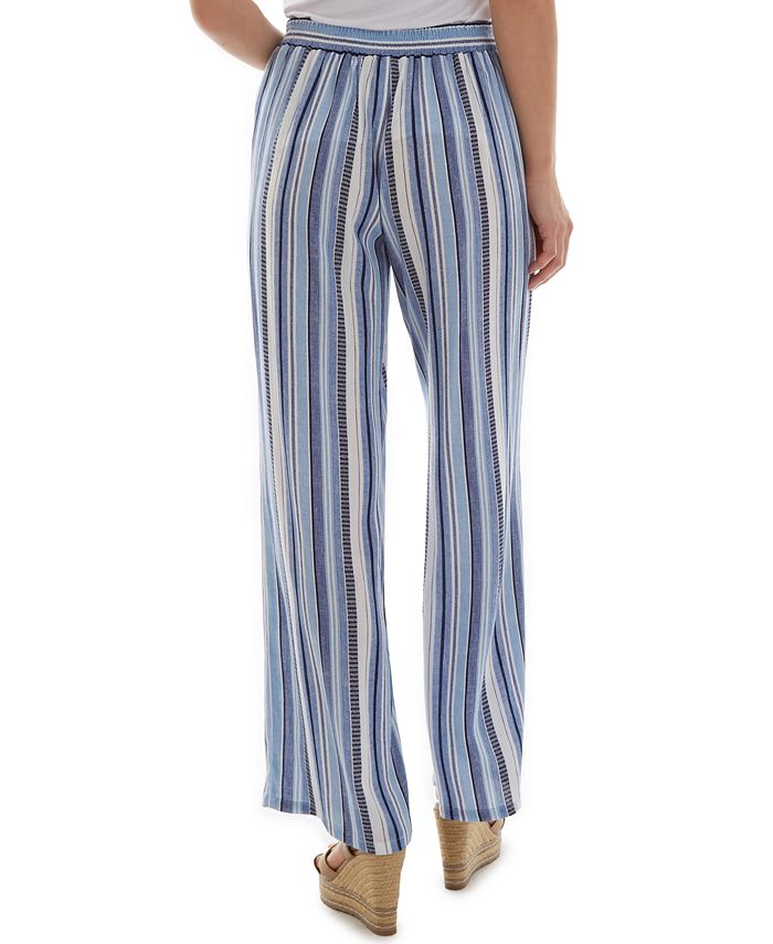 BCX Juniors' Stripe-Print Pants - Macy's