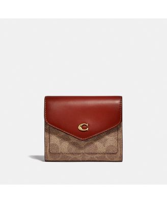 COACH Wyn Small Leather Wallet In Colorblock Signature Canvas - Macy's