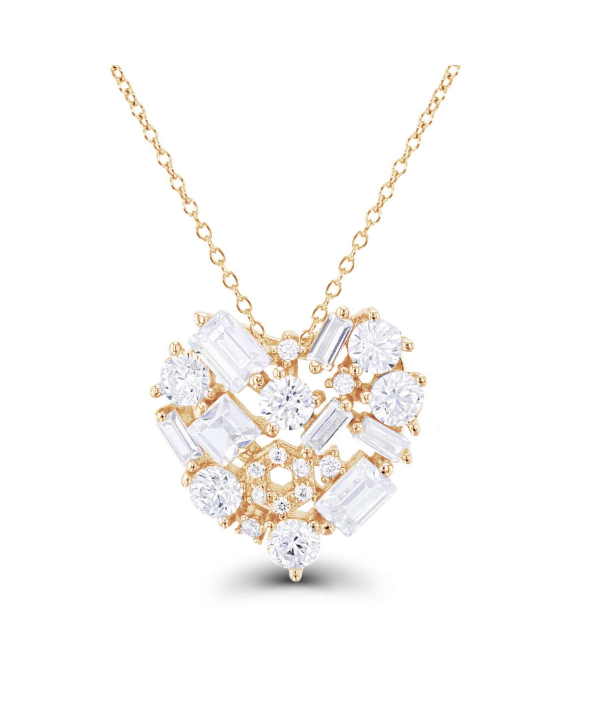 Cubic Zirconia Scattered Cluster Heart 18