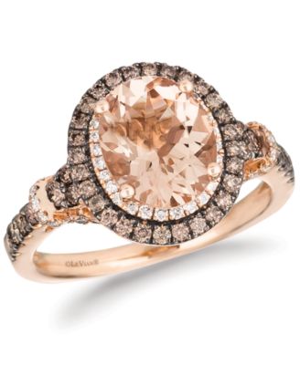 Le Vian - Peach Morganite (1-3/4 ct. t.w.) & Diamond (3/4 ct. t.w.) Ring in 14k Rose Gold