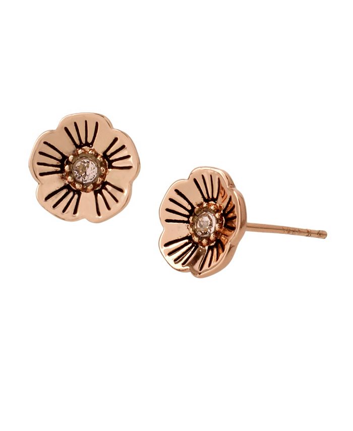 COACH Tea Rose Stud Earrings - Macy's