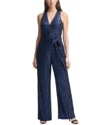 sleeveless sequin jumpsuit