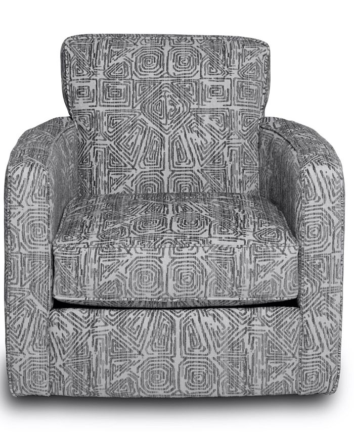 Furniture Jordani 33" Fabric Swivel Accent Chair, Created for Macy's