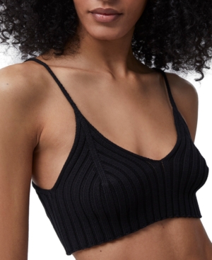 FRENCH CONNECTION KEIRA MOZART COTTON CROPPED TANK TOP