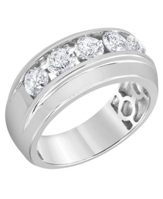 Macy's - Men's Diamond Channel-Set Ring (2 ct. t.w.) in 10k Yellow, White or Rose Gold