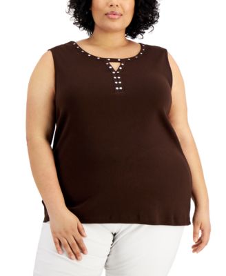 macys sleeveless tops