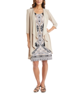 R & M Richards Open-Front Jacket & Printed Dress