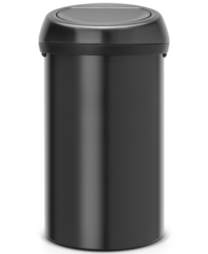 Brabantia Touch Top 16-gallon Trash Can In Matte Black