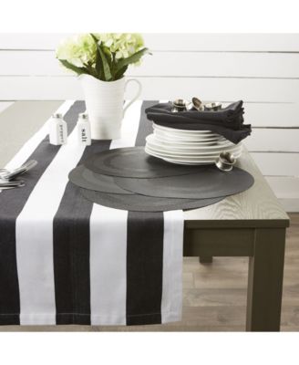 Black Round Double frame Placemat, Set of 6