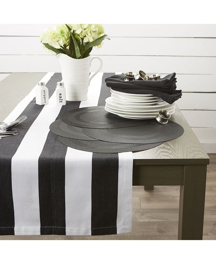 Design Imports Black Round Double frame Placemat, Set of 6 Macy's
