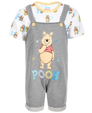 Disney Baby Boys 2-Pc Winnie the Pooh Shortall & T-Shirt Set