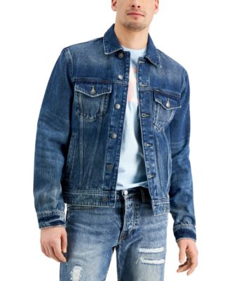 guess mens denim jacket with hood