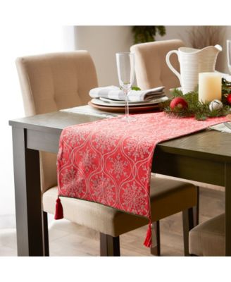 Joyful Snowflakes Jacquard Collection for Everyday Use, Holidays and Dinner Parties, Table Runner, 14" x 108"