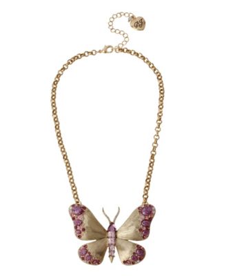 Betsey Johnson Butterfly Pendant Necklace - Macy's