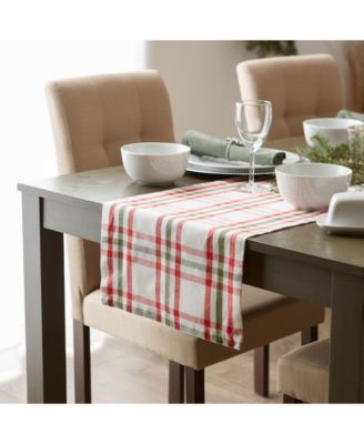Kitchen and Table Top Jolly Tree Collection Table Runner, Nutcracker Plaid, 14" x 108"