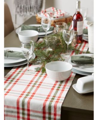 Kitchen and Table Top Jolly Tree Collection Table Runner, Nutcracker Plaid, 14" x 72"