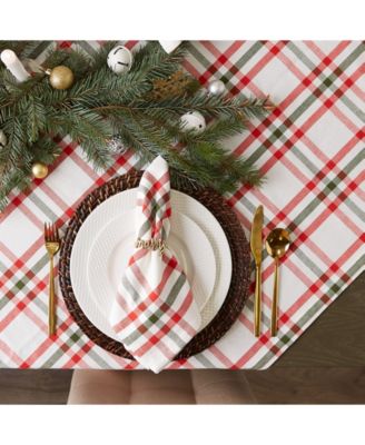 Kitchen and Table Top Jolly Tree Collection Tablecloth, Nutcracker Plaid, 52" x 52"